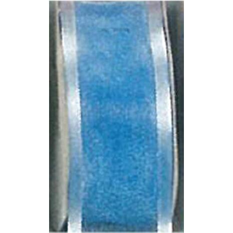 Κορδέλα γαλάζια οργαντίνα με σατέν ουγιά 25mmx25m