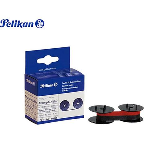 Μελανοταινία εκτυπωτή PELIKAN 51S+U 13mm Νο520866 1/2" μαύρο κόκκινο (συσκευασία 2 τεμαχίων)