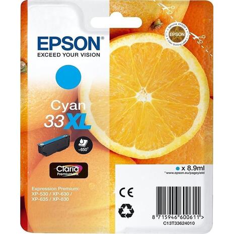 Μελάνι εκτυπωτή EPSON 33XL cyan 8.9ml (C13T33624012) (Cyan)