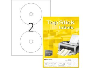 Ετικέτες αυτοκόλλητες TOPSTICK No8656 (CD 117mm) maxi (Λευκό)