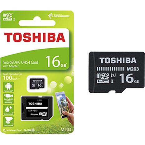 Κάρτα Μνήμης TOSHIBA MicroSDHC 16GB με αντάπτορα