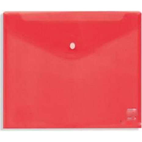 Φάκελος με κουμπί DataKing Α5 πλαστικός διάφανος κόκκινος παστελ
