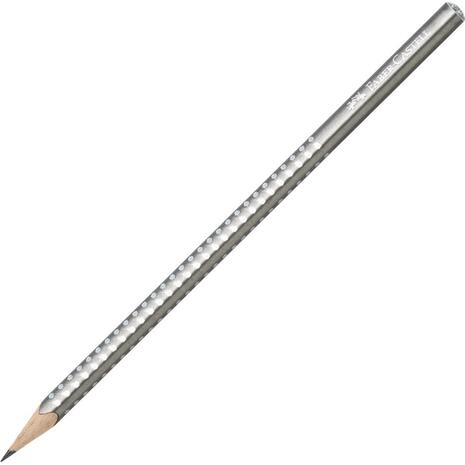 Μολύβι γραφίτη Faber Grip Sparkle II B Silver (Silver)