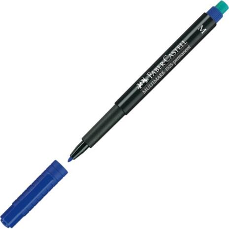 Μαρκαδόρος  Faber-Castell CD 1525 Ανεξίτηλος Μ μπλε με γόμα