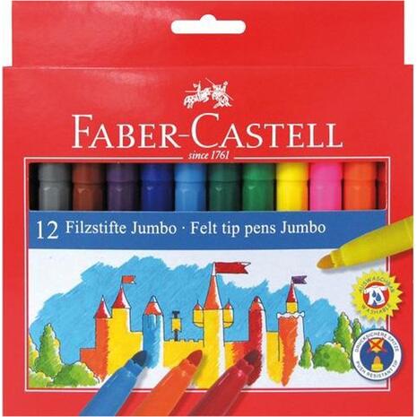 Μαρκαδόροι ζωγραφικής FABER CASTELL Jumbo  (Συσκευασία 12 Τεμαχίων)