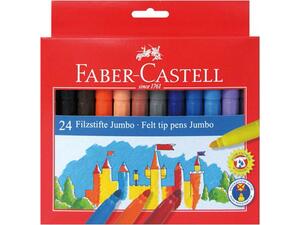 Μαρκαδόροι ζωγραφικής FABER CASTELL Jumbo fiber (Συσκευασία 24 τεμαχίων)