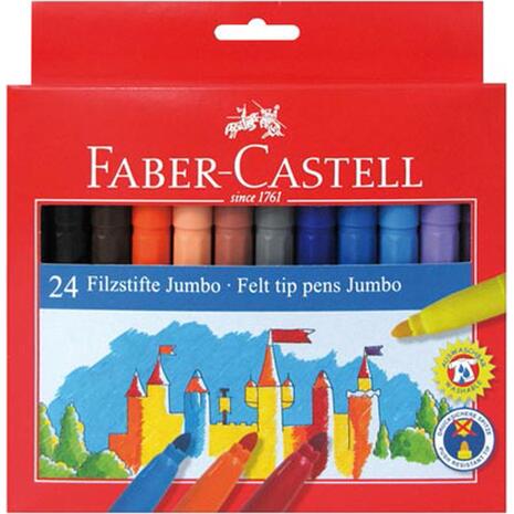 Μαρκαδόροι ζωγραφικής FABER CASTELL Jumbo fiber (Συσκευασία 24 τεμαχίων)