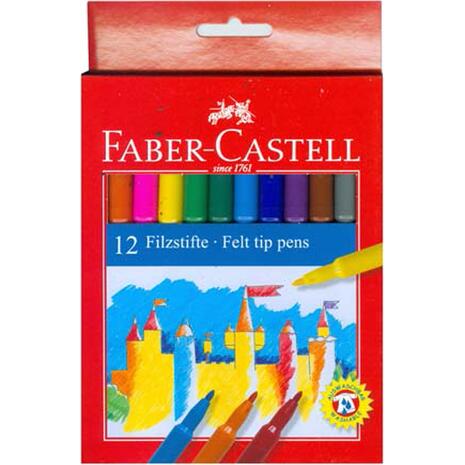 Μαρκαδόροι ζωγραφικής FABER CASTELL fiber (Συσκευασία 12 Τεμαχίων)