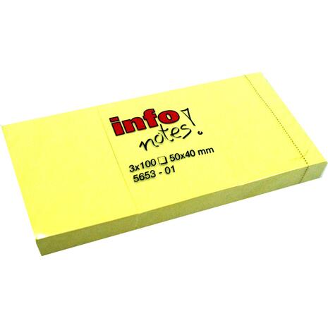 Αυτοκόλλητα χαρτάκια σημειώσεων Info Notes! 50x40mm Κίτρινα