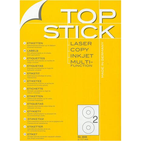 Ετικέτες αυτοκόλλητες TOPSTICK No8696 (CD 117mm) (Λευκό)