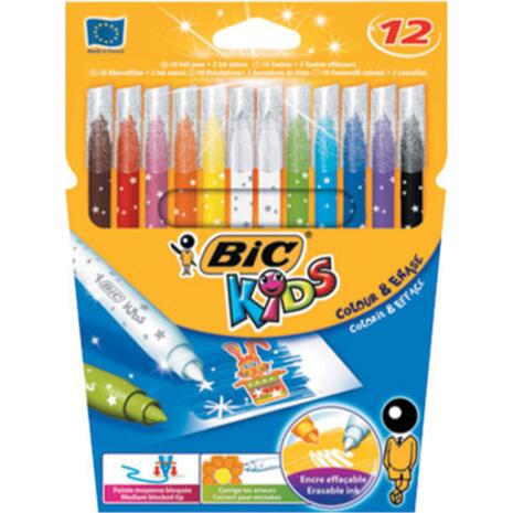 Μαρκαδόροι ζωγραφικής BIC Kids Colour & Erase (12 τεμάχια)