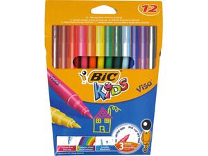 Μαρκαδόροι ζωγραφικής BIC Kids Visa Colour Washable (12 τεμάχια)