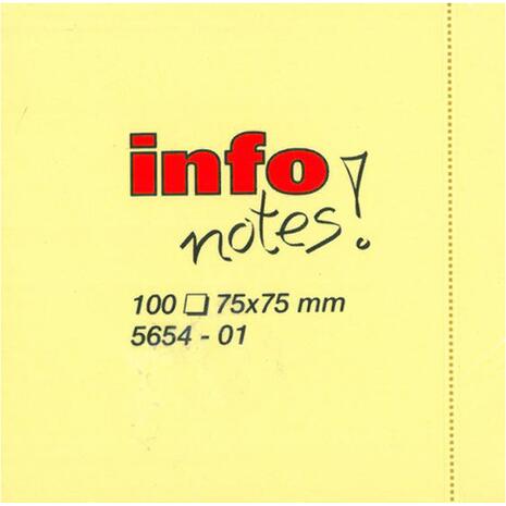 Αυτοκόλλητα χαρτάκια σημειώσεων Info Notes! 75x75mm Κίτρινα (Κίτρινο)