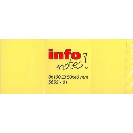 Αυτοκόλλητα χαρτάκια σημειώσεων Info Notes! 50x40mm Κίτρινα