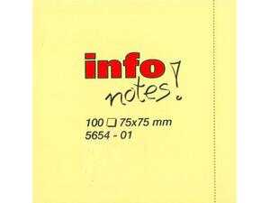 Αυτοκόλλητα χαρτάκια σημειώσεων Info Notes! 75x75mm Κίτρινα (Κίτρινο)