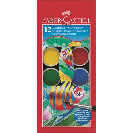 Νερομπογιές FABER - CASTELL σε σετ των 12 χρωμάτων (125012)
