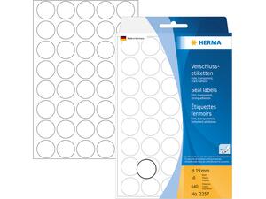 Ετικέτες HERMA αυτοκόλλητες στρογγυλές διαφανές 19mm No.2257 (Διαφανές)