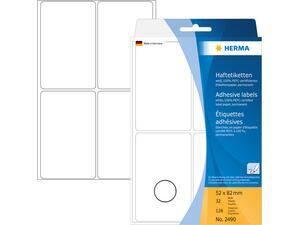 Ετικέτες HERMA αυτοκόλλητες 52x82mm No.2490 (Λευκό)