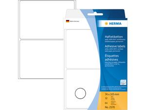 Ετικέτες HERMA αυτοκόλλητες 74x105mm Νo.2570 (Λευκό)