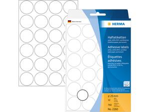 Ετικέτες HERMA αυτοκόλλητες στρογγυλές 25mm No.2260 (Λευκό)