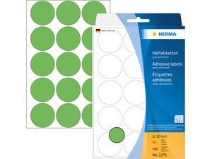 Ετικέτες HERMA αυτοκόλλητες στρογγυλές 32mm No.2275 Πράσινες (Πράσινο)
