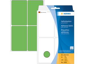 Ετικέτες HERMA αυτοκόλλητες 52x82mm No.2495 Πράσινες (Πράσινο)