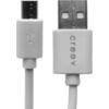 Kαλώδιο CREEV CABLE MU-100 WHITE micro USB-USB 0.9M OD:3.5mm