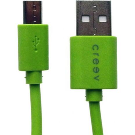 Καλώδιο CREEV CABLE MU-100 GREEN micro USB-USB 0.9M OD:3.5mm
