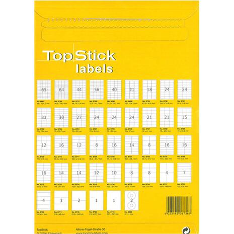 Ετικέτες αυτοκόλλητες TOPSTICK No8736 (64.6x33.8mm) (Λευκό)