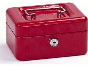 Kουτί ταμειου μεταλλικό με κλειδαρια 6" 150x115x80mm (Κόκκινο)