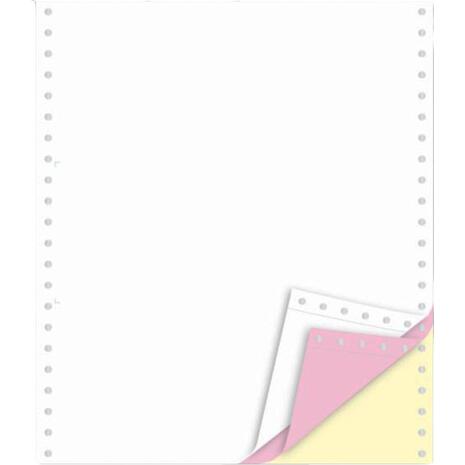 Μηχανογραφικό χαρτί 11x9.5 τριπλό λευκό - ροζ - κίτρινο αυτογραφικό