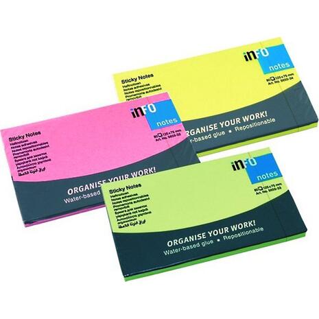 Αυτοκόλλητα χαρτάκια σημειώσεων Info 75x125mm (Διάφορα χρώματα)
