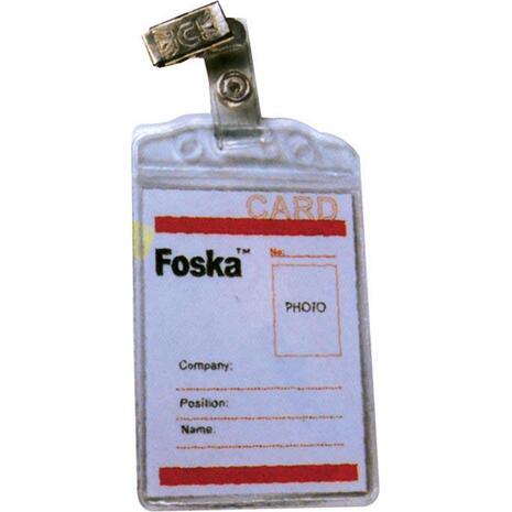 Kαρτελάκι συνεδρίων Foska ονόματος κάθετο με κλιπ 11,8x7,4cm