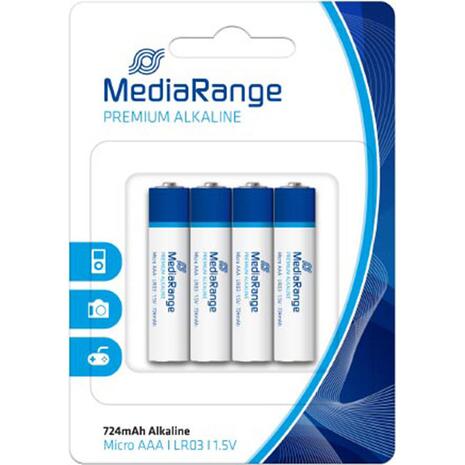 Αλκαλικές μπαταρίες MediaRange Premium τύπου AAA LR03 Συσκευασία: 4 μπαταρίες