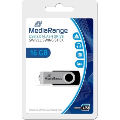Mediarange flash drive 16GB USB 2.0 swivel swing stick mr910