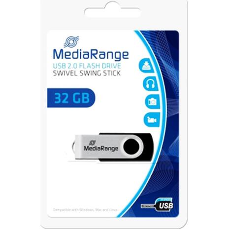 Mediarange flash drive 32GB USB 2.0 swivel swing stick mr911