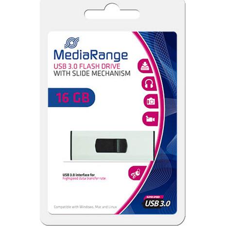 Mediarange flash drive 16GB USB 2.0 witth slide mechanism mr915