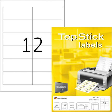 Ετικέτες αυτοκόλλητες TOPSTICK No8711 (96,5x42,3mm) (Λευκό)