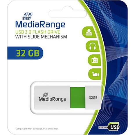 Mediarange flash drive 32GB USB 2.0 witth slide mechanism mr973