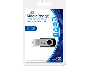 Mediarange flash drive 8GB USB 2.0 Μαύρο / Ασημί