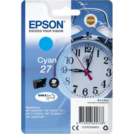 Μελάνι εκτυπωτή EPSON 27 Cyan T270240 (Cyan)