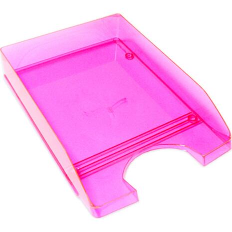 Χαρτοθήκη γραφείου Metron Fluo πλαστικό διάφανο ρόζ (Ροζ)