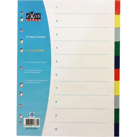 Διαχωριστικά πλαστικά Αριθμητικά (1-10) Χρωματιστά (Διάφορα χρώματα)