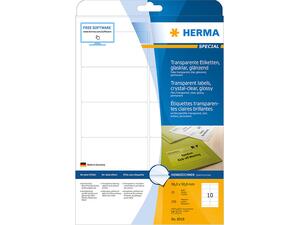 Ετικέτες HERMA αυτοκόλλητες 96x50.8mm No.8018 (Διαφανές)
