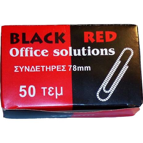 Συνδετήρες μεταλλικοί Black/Red 78mm Συσκευασία 50 τεμαχίων