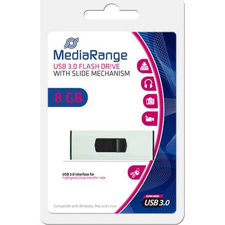 Mediarange flash drive 8GB USB 3.0 with slide mechanism mr914