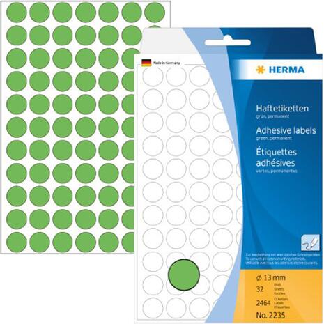 Ετικέτες HERMA αυτοκόλλητες 13mm No.2235  Πράσινες (Πράσινο)