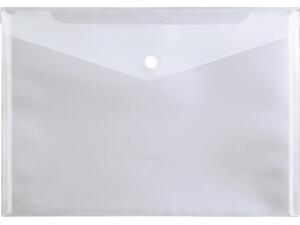 Φάκελος με κουμπί Α4 διάφανος πλαστικός λευκός (79012)