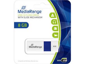 Mediarange flash drive 8GB USB 2.0 Color edition with slide mechanism  MR971