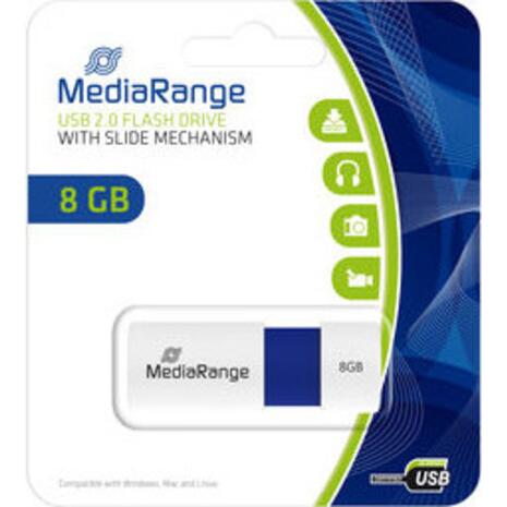 Mediarange flash drive 8GB USB 2.0 Color edition with slide mechanism  MR971